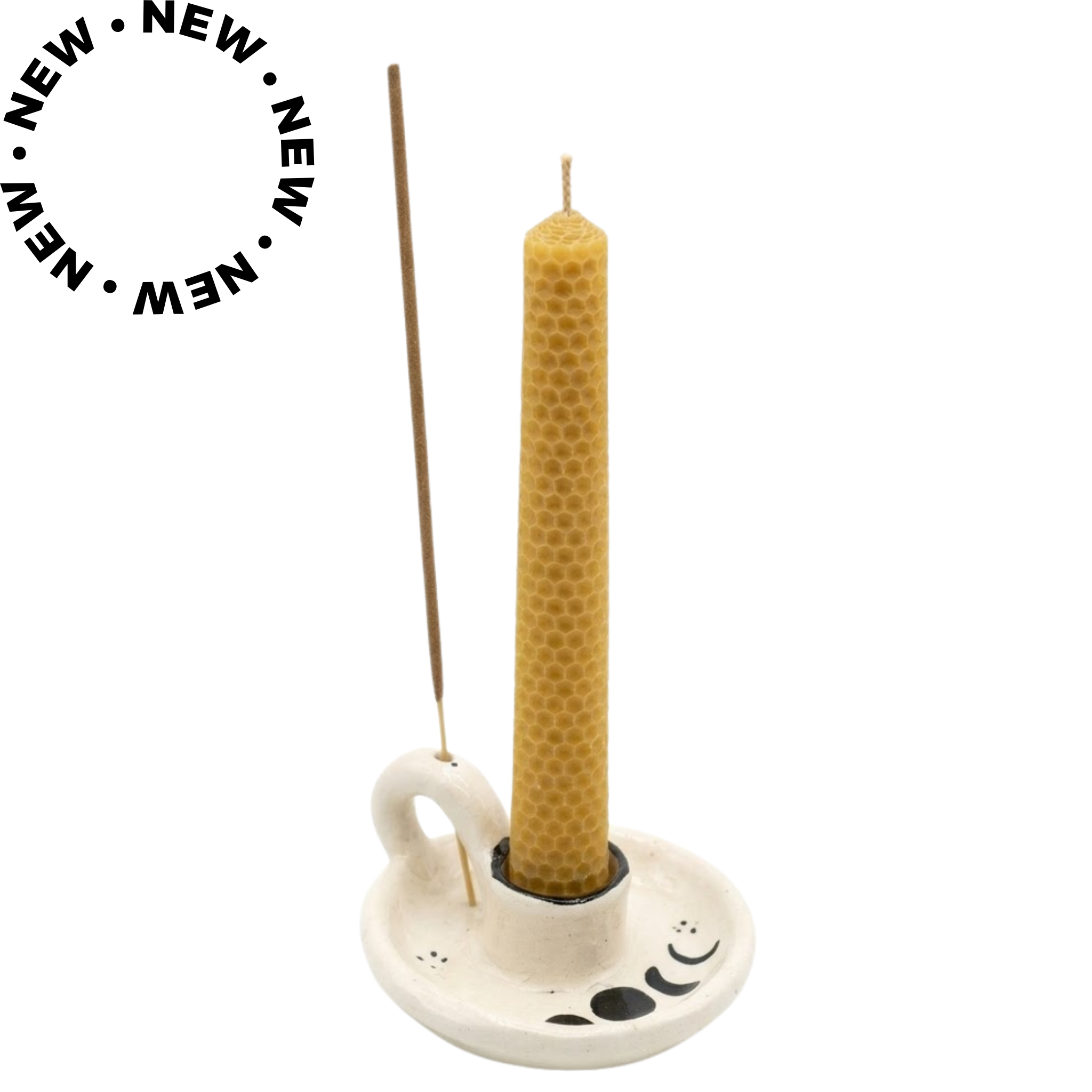 Candelabro y Porta Incienso BLANCO - Exclusivo de Las Magas