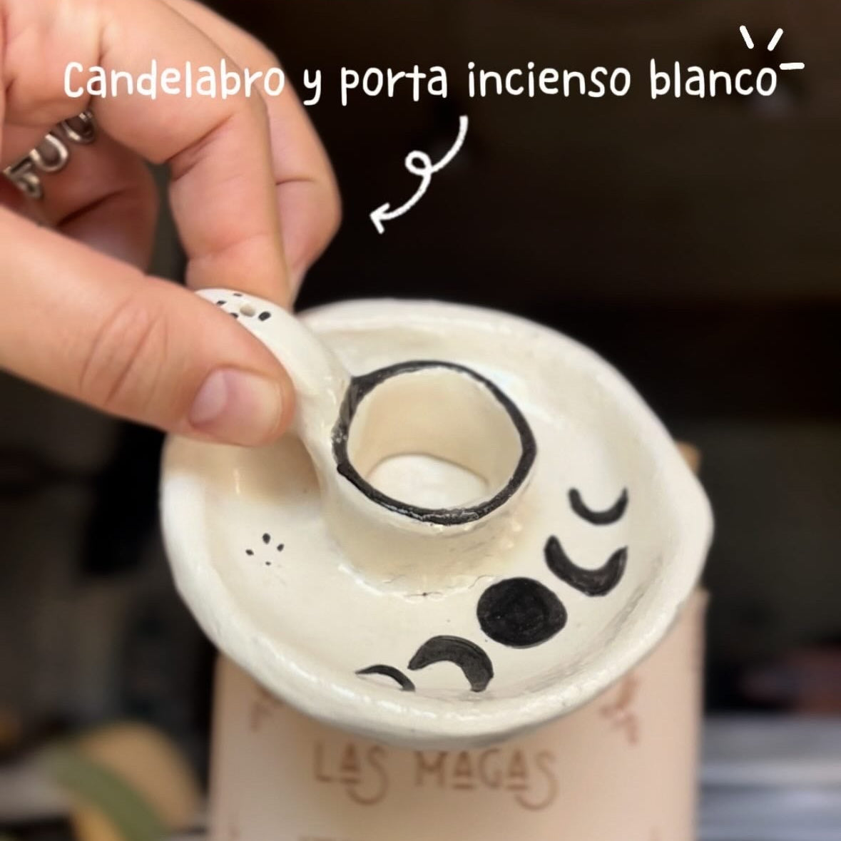 KIT VELAS DE MIEL para 6 meses con Candelabro BLANCO